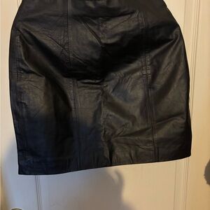 Black 100% Leather Skirt